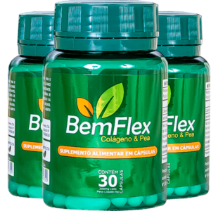 3 Frascos BemFlex Colágeno Tipo 2 & Pea