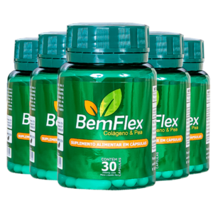 5 Frascos BemFlex Colágeno Tipo 2 & Pea